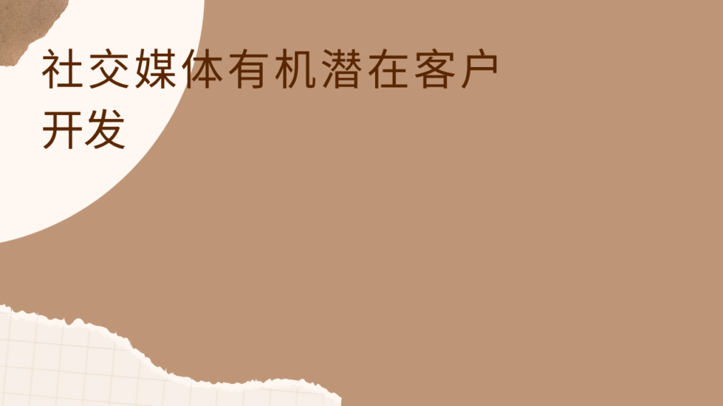 社交媒体有机潜在客户开发